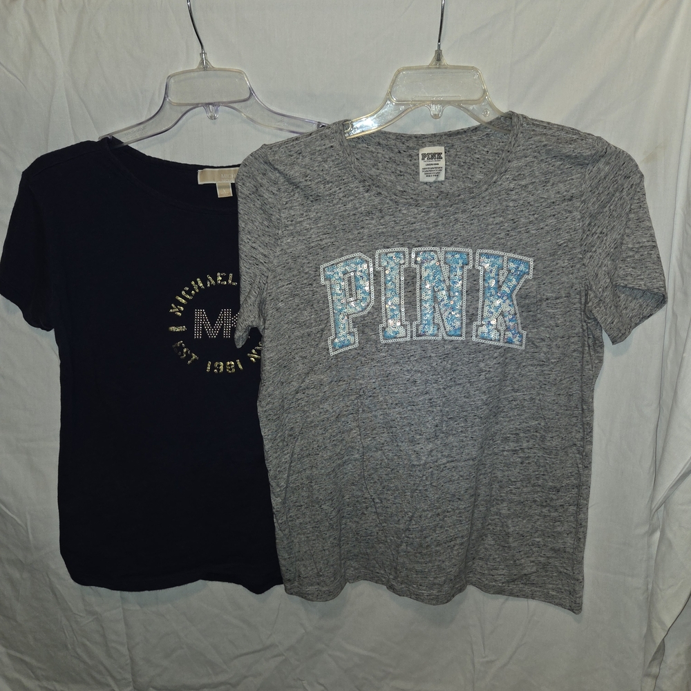 Michael Kors Black and Gray Kids Tees